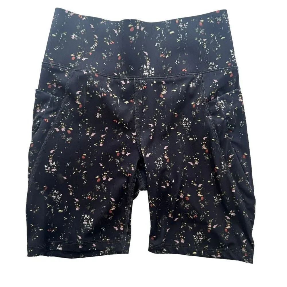 🔥4/$25 FLX Black Floral Bike Shorts Size X-Small